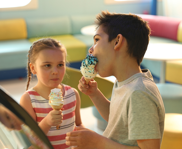 Icecream bar in Helsinki-Stockholm ships playroom